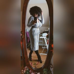 Gray Button Down Ribbed Sweater/Cardigan